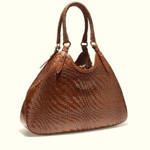 Cole Haan iconic Genevieve hand woven tote Sequoia